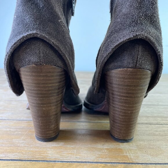 Guess Cowgirl Ankle Booties Size 5.5 - 6 Embroidered Gray Brown Boho Side Zips - Picture 7 of 13